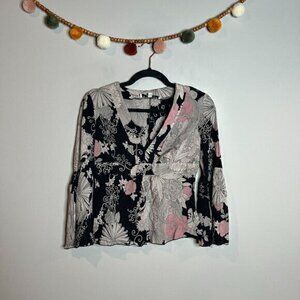 Trina Turk Y2K silk floral blouse
